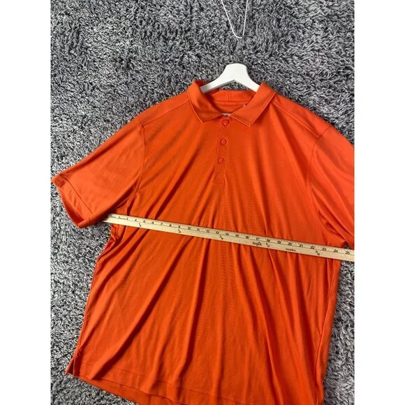 CUTTER & BUCK Prospect Texture Stretch Polo SZ XXL Orange CB DryTec 50 UPF+ Golf - Picture 6 of 6